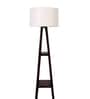 Dark White Cotton Shade Shelf Floor Lamp With MDF Base