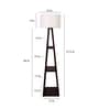 Dark White Cotton Shade Shelf Floor Lamp With MDF Base