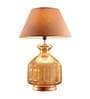 Alper White Cotton Shade Night Lamp With Glass Base