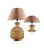 Alper White Cotton Shade Night Lamp With Glass Base