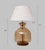 Frosted White Cotton Shade Night Lamp With Glass Base