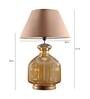 Alper White Cotton Shade Night Lamp With Glass Base