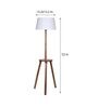 Hubble White Cotton Shade Shelf Floor Lamp With Wood Base