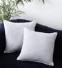 White Cotton Solid 16x16 inches (Set of 2) Cushion Covers