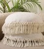 White Cotton Woven 16x16 inches Cushion Covers (Set of 2)