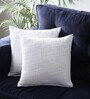 White Cotton Solid 18x18 inches (Set of 2) Cushion Covers