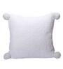 White Woven Cotton 18 x 18 Inches Cushion Covers (Set of 2)