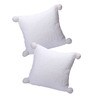 White Woven Cotton 18 x 18 Inches Cushion Covers (Set of 2)