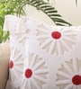 White Cotton Textured 18x18 inches Cushion Covers (Set of 2)