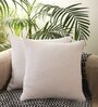 White Cotton Solid 18x18 inches Cushion Covers (Set of 5)
