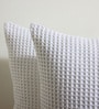 White Cotton Solid 18x18 inches Cushion Covers (Set of 5)