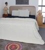 White Solid 350 TC Cotton Double Bed Cover with 2 Pillow Covers