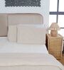 White Solid 370 TC Cotton Double Bed Cover with 2 Pillow Covers
