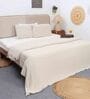White Solid 370 TC Cotton Double Bed Cover with 2 Pillow Covers