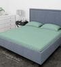 Green Cotton Solid Finest 300TC Plain Super King Bedsheet with 2 Pillow Covers
