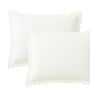 white Cotton Solid 210TC Plain Set of 2 Pillow Covers