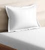 White Cotton Solid 210TC Plain Single Bedsheet with 1 Pillow Cover