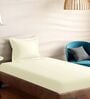 white Cotton Solid 210TC Plain Single Bedsheet with 1 Pillow Cover