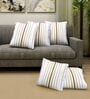 White Cotton Striped 14 x 14 inch Set of 5 Cushion Covers