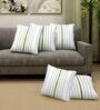 White Cotton Striped 14 x 14 inch Set of 5 Cushion Covers
