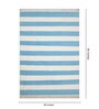 Blue Striped PVC 5 ft x 7 ft Hand Woven Carpet