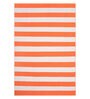 Orange Striped Cotton 5 ft x 7 ft Hand Woven Carpet