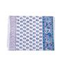 Jaipuri Hand Block Printed White Cotton 80X52 Inch Table Cloth With 6 Napkins