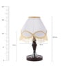 Mise White Fabric Shade Night Lamp With Metal Base