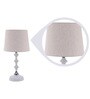 White Fabric Shade Table Lamp with White Base
