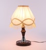 Mise White Fabric Shade Night Lamp With Metal Base