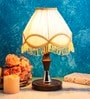 Mise White Fabric Shade Night Lamp With Metal Base