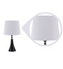 White Fabric Shade Table Lamp With Black Base