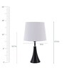 White Fabric Shade Table Lamp With Black Base