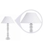 White Fabric shade Table Lamp with Wood base