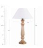 White Fabric shade Table Lamp with Wood base