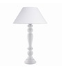 White Fabric shade Table Lamp with Wood base