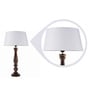 White Fabric shade Table Lamp with Wood base