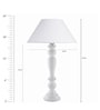 White Fabric shade Table Lamp with Wood base