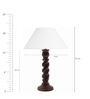 White Fabric shade Table Lamp with Wood base