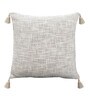 White Cotton Textured 12x12 inches (Set of 2) Cushion Covers