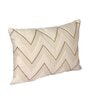 White Cotton Zig Zag 18x12 inches Cushion Cover (1Pc)