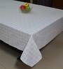 Floral Pattern White Cotton 89X55 Inch Table Cloth