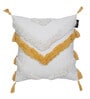 White Woven Cotton 16 x 16 Inches Cushion Cover
