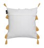 White Woven Cotton 16 x 16 Inches Cushion Cover
