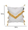White Woven Cotton 16 x 16 Inches Cushion Cover