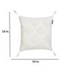White Woven Geometric Cotton 16 x 16 Inches Cushion Covers (Set of 2)