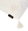 White Woven Geometric Cotton 16 x 16 Inches Cushion Covers (Set of 2)