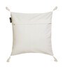 White Woven Geometric Cotton 16 x 16 Inches Cushion Covers (Set of 2)