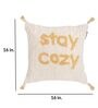 White Quoted Cotton 16 x 16 Inches Cushion Covers (Set of 2)