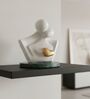 White Couple Showpiece Gold Heart With Green Marble Base